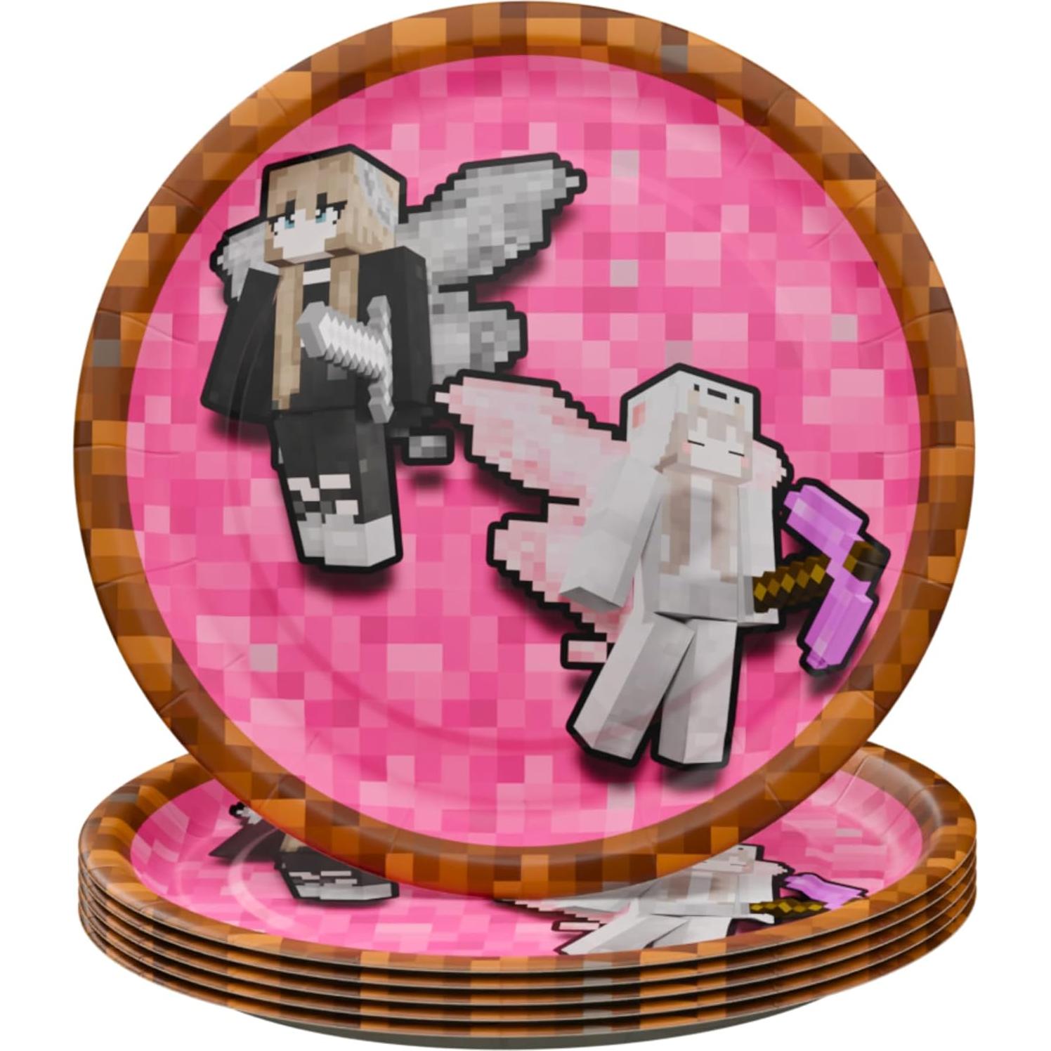 Suministros de Fiesta Pixel Girl 64 Piezas para 20 Invitados