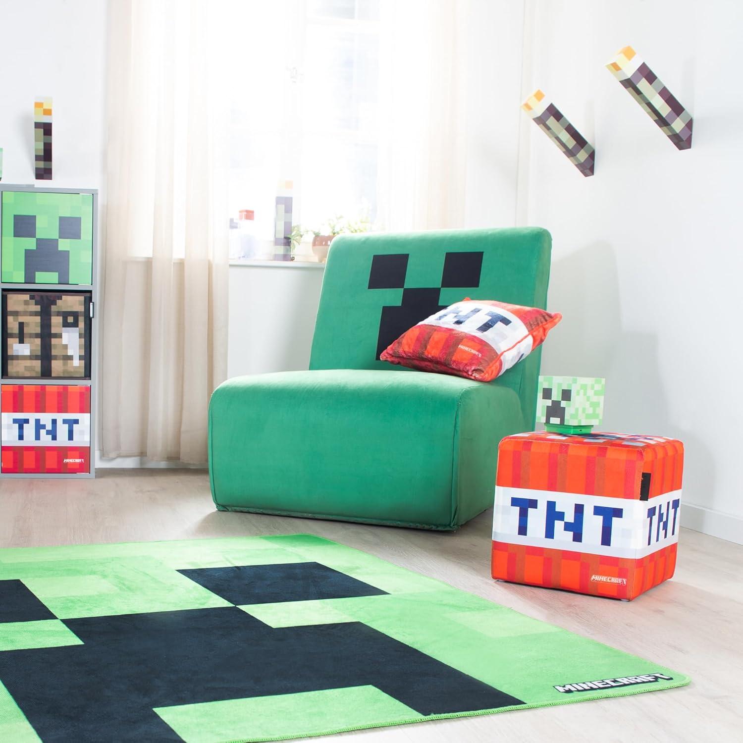 Alfombra Creeper Minecraft 120x120 cm Poliester Verde