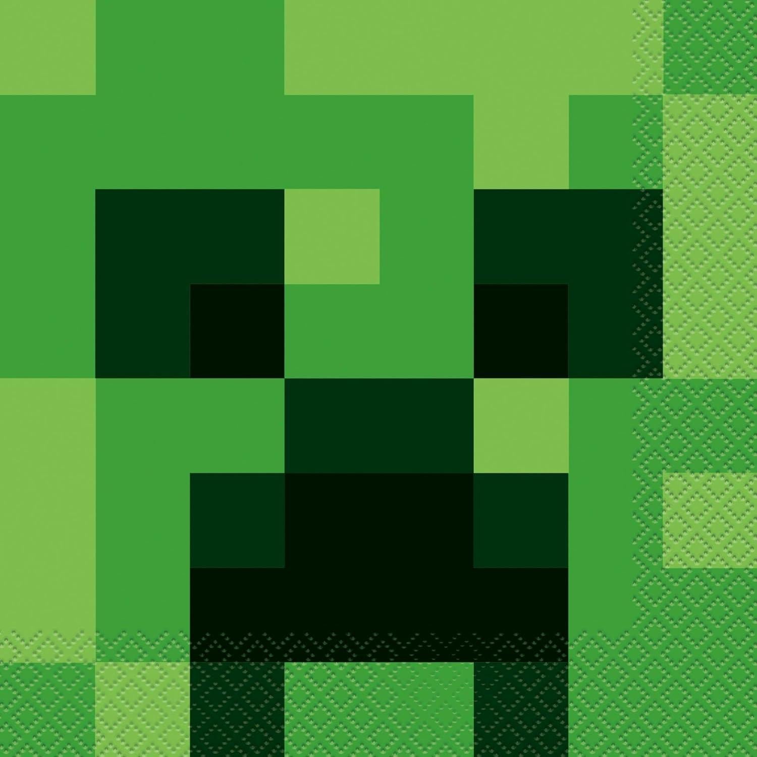 Kit de Fiesta de Cumpleaños Minecraft - 16 Platos, 16 Servilletas y Mantel