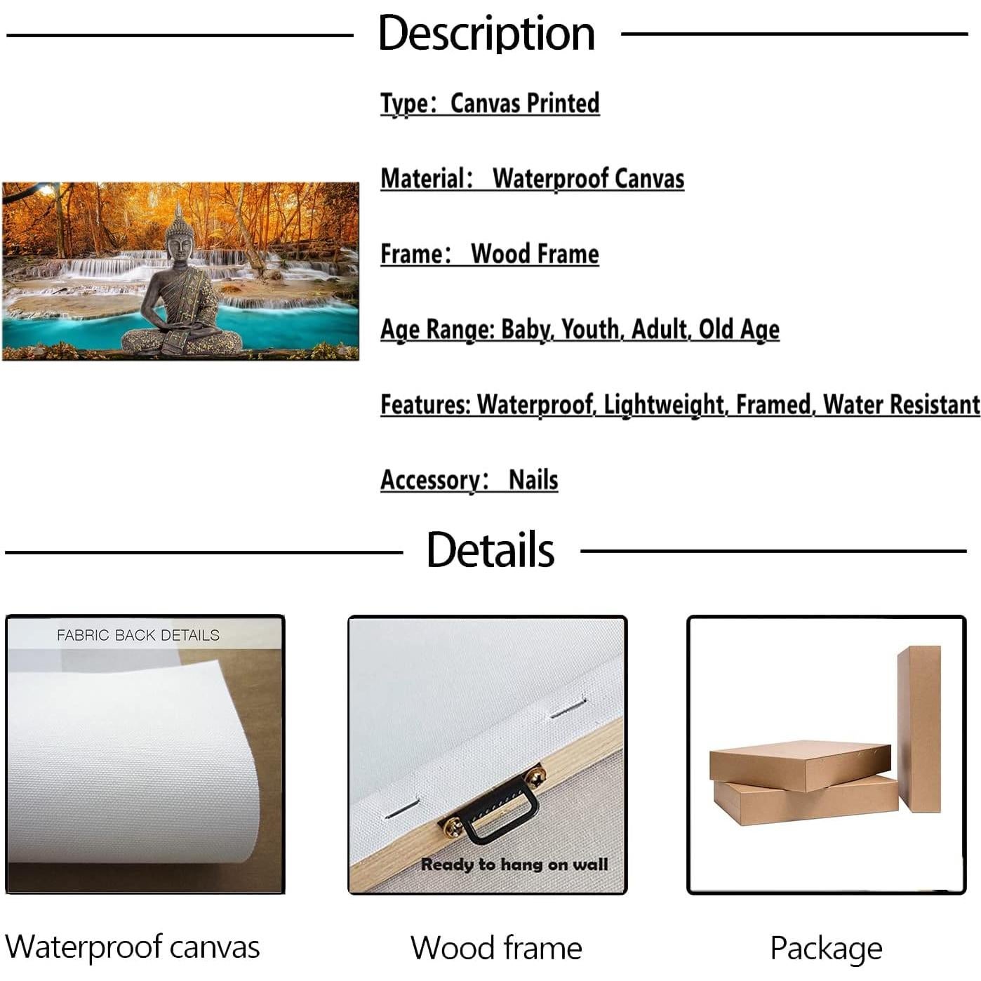 Póster Lienzo Buda Zen 50x100 cm Decoración Sala Yoga