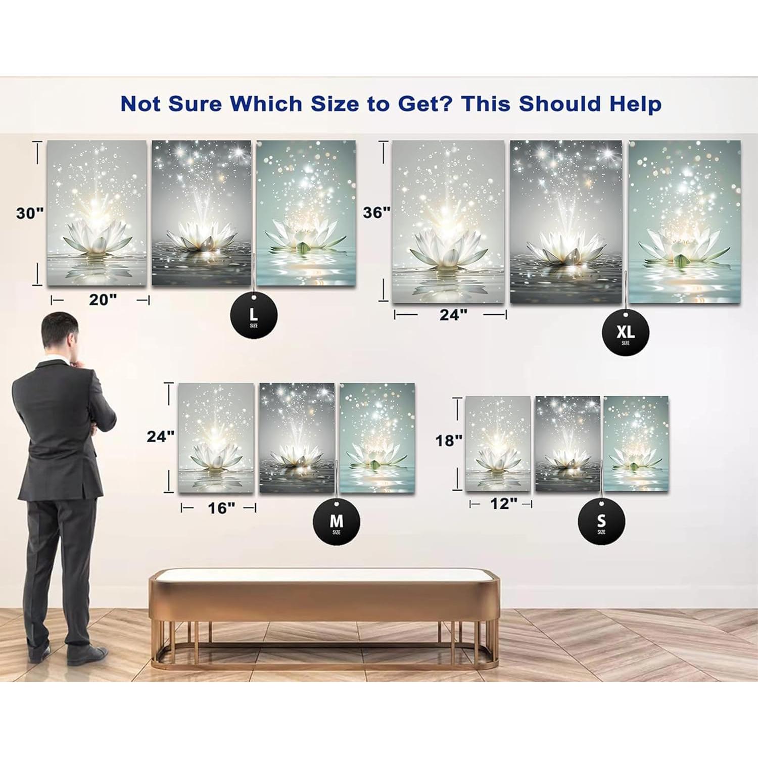 Arte de Pared Zen en Lienzo 3 Piezas 30x45 cm Decoración