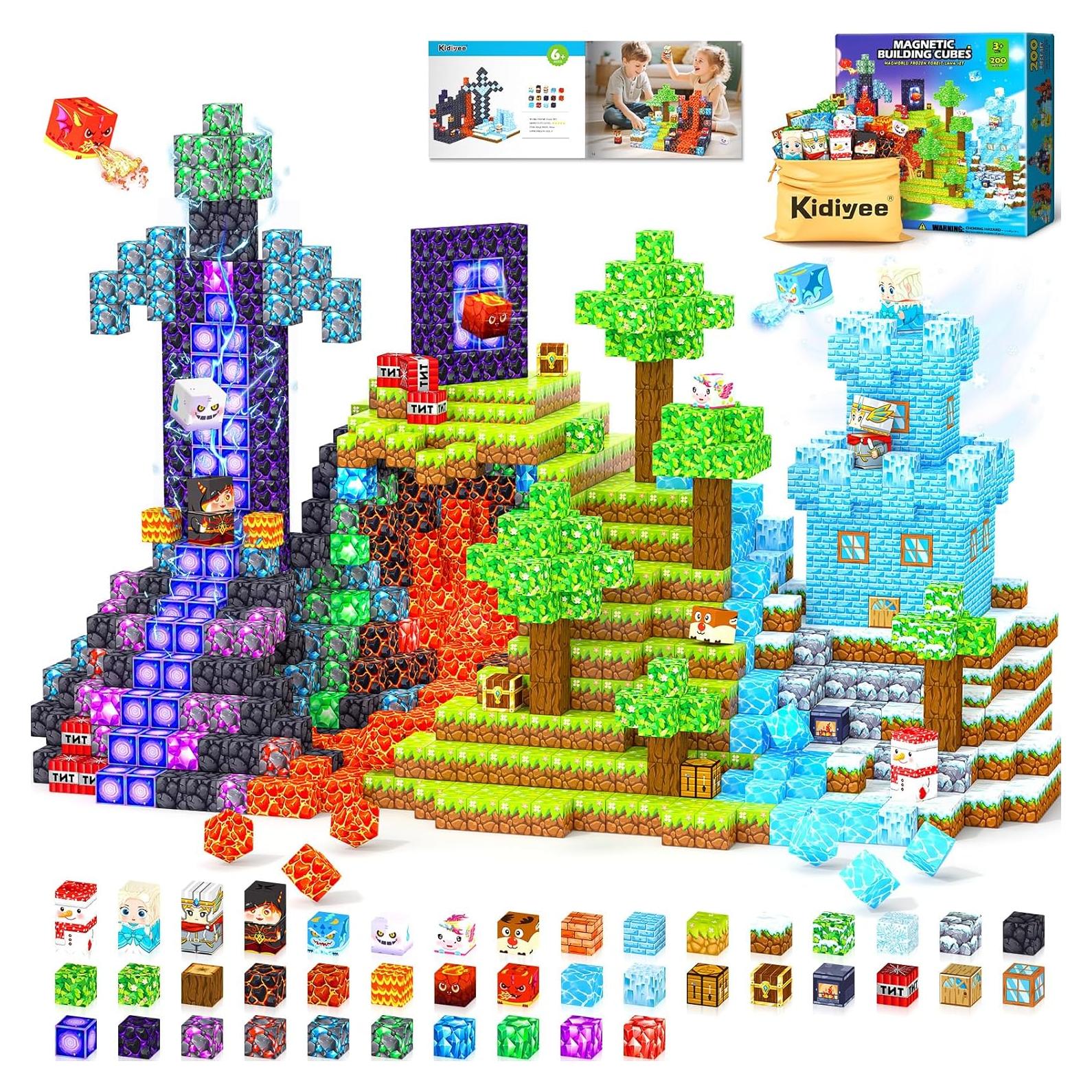 Bloques Magnéticos Kidiyee 200 Piezas Juguetes Educativos STEM