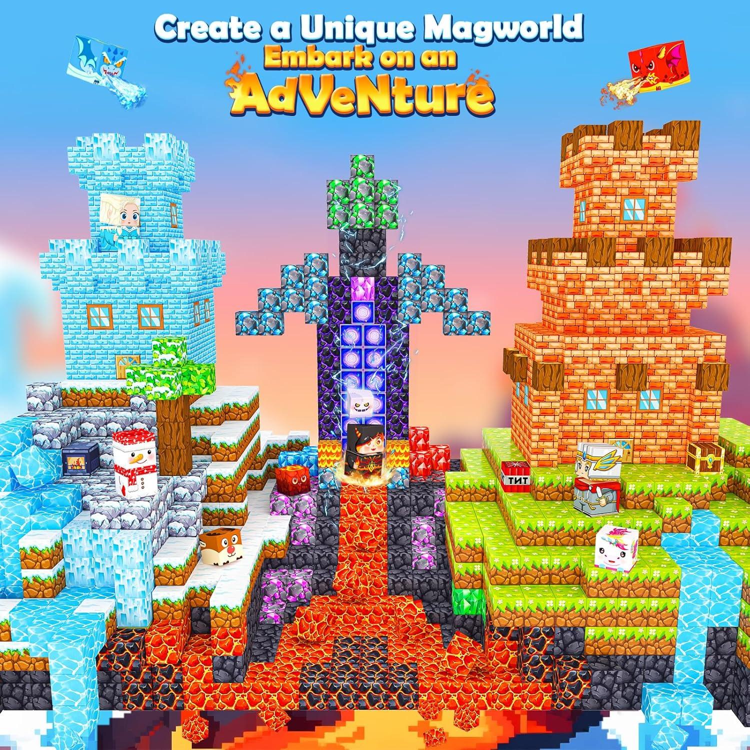 Bloques Magnéticos Kidiyee 200 Piezas Juguetes Educativos STEM