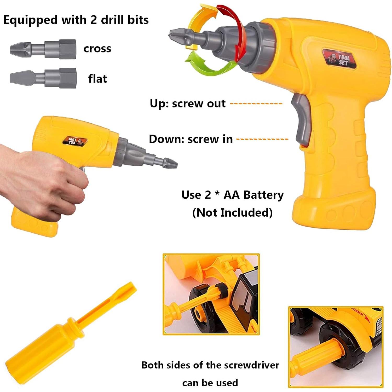 Juguete de Construcción TEUVO Excavadora Desarmable con Taladro