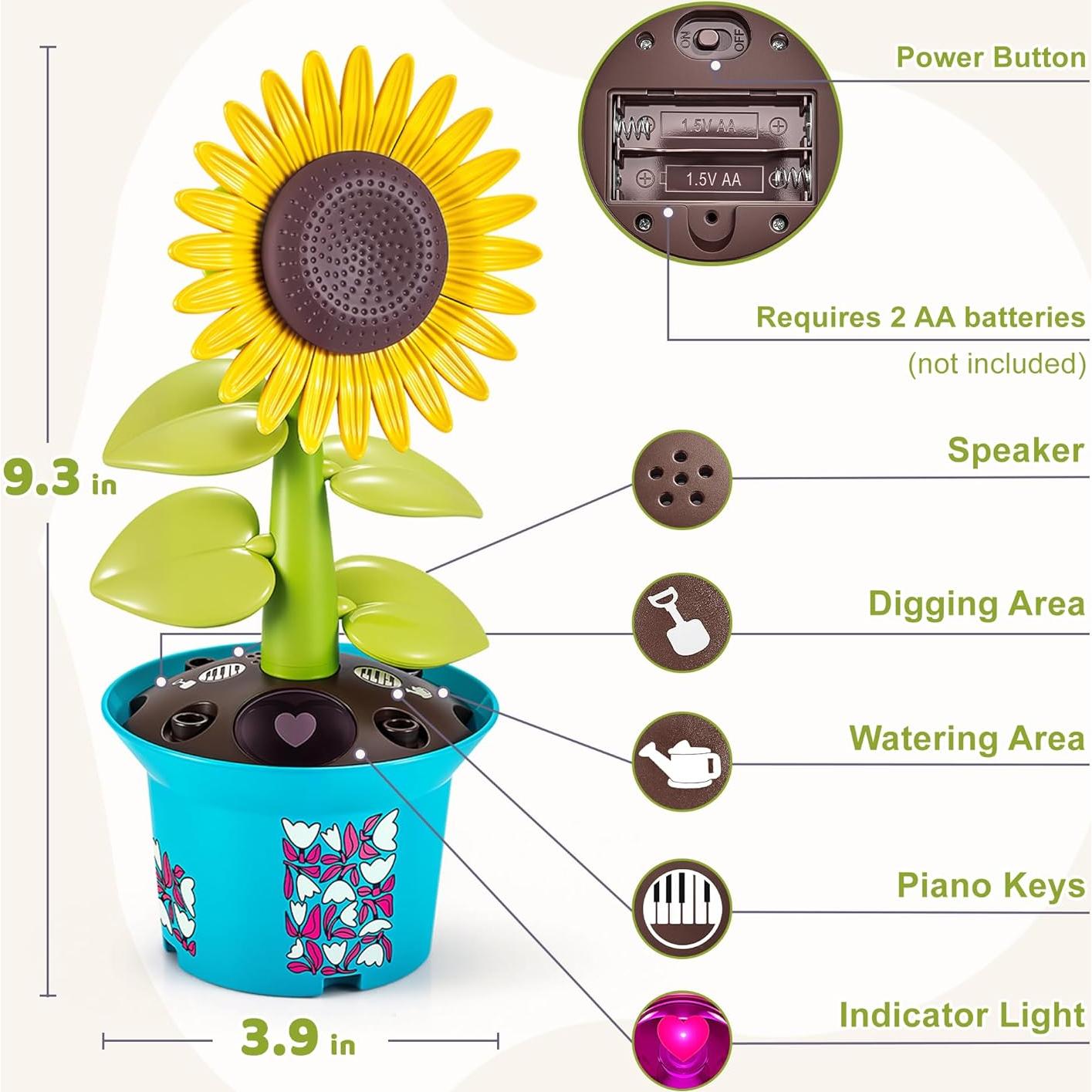 Juguete de Construcción de Flores Musical EWED Girasol 10.5x9.9x23.6cm