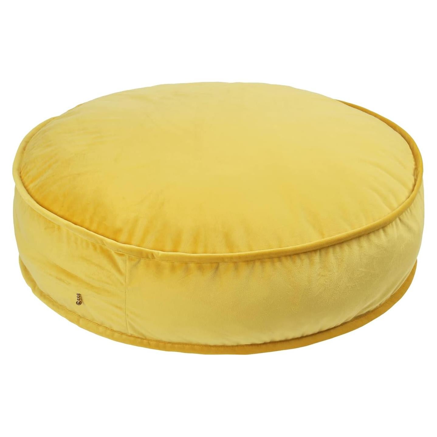 Funda de Cojín Redonda YIUOR Terciopelo Amarillo 65cm