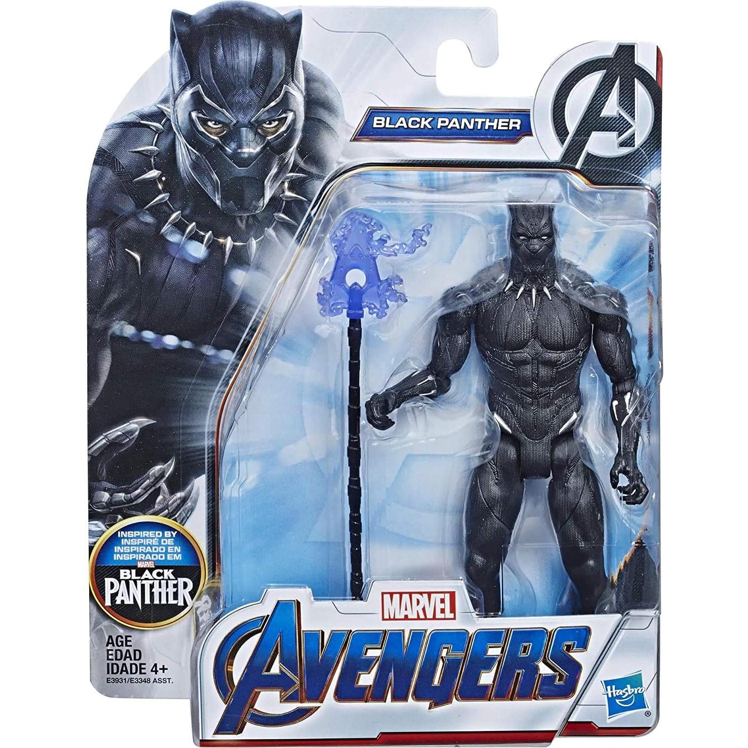 Figura de acción Pantera Negra Marvel 16.5 cm con lanza