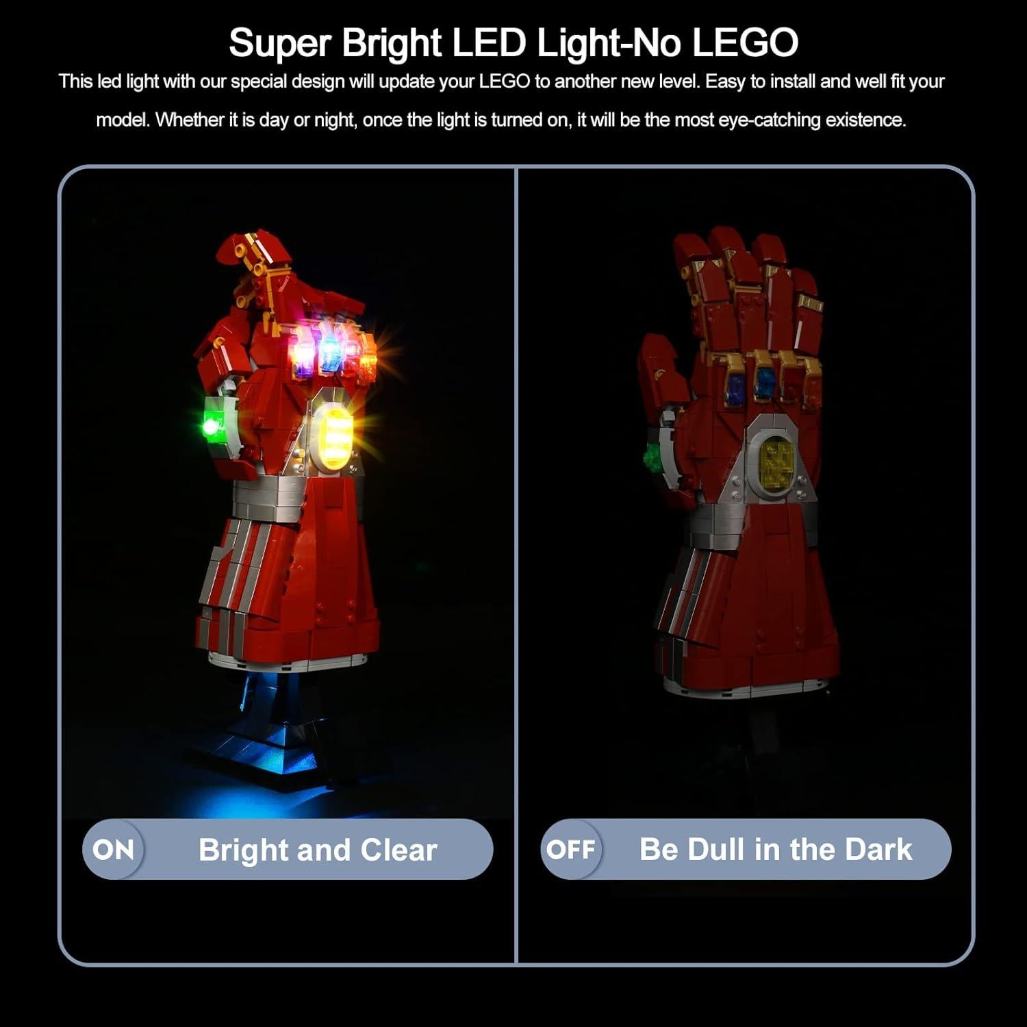 Set de Luces LED RGB BrickBling para LEGO 76223 - Guante Iron Man