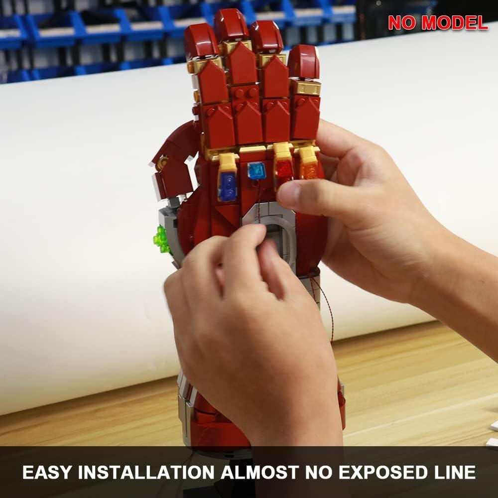 Set de Luces LED RGB BrickBling para LEGO 76223 - Guante Iron Man