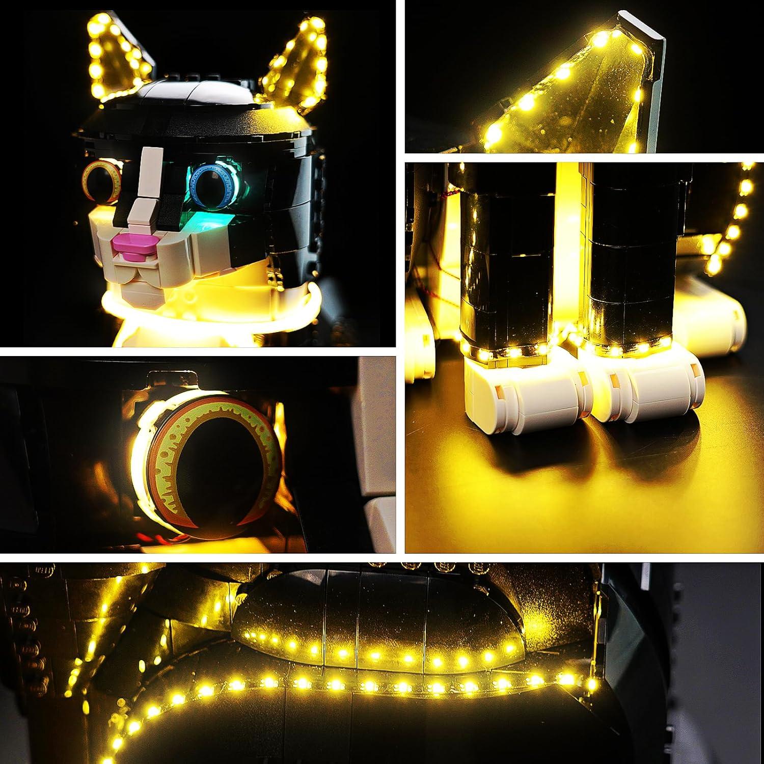 Kit de Iluminación LED Brickshining para Lego Gato Tuxedo 21349