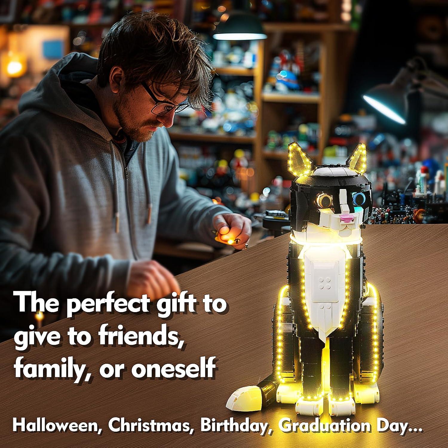 Kit de Iluminación LED Brickshining para Lego Gato Tuxedo 21349