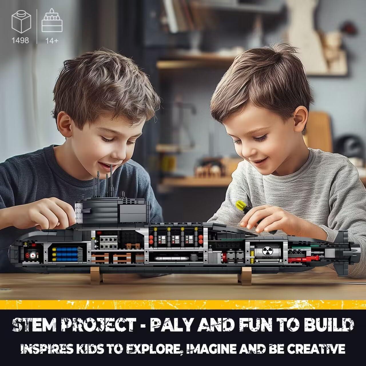 Juego de Bloques Submarino Nuclear eafzv 1498 Piezas 14+