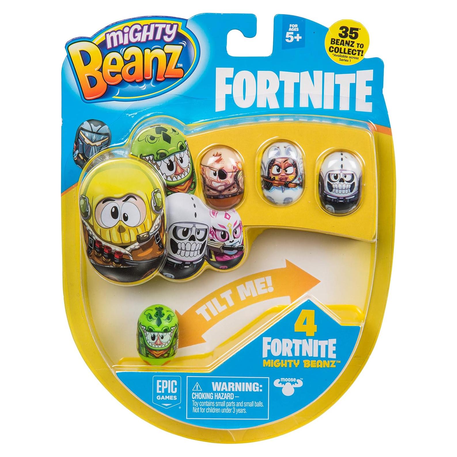 Mighty Beanz Fortnite Paquete de 4 Juguetes Coleccionables 2.54 cm