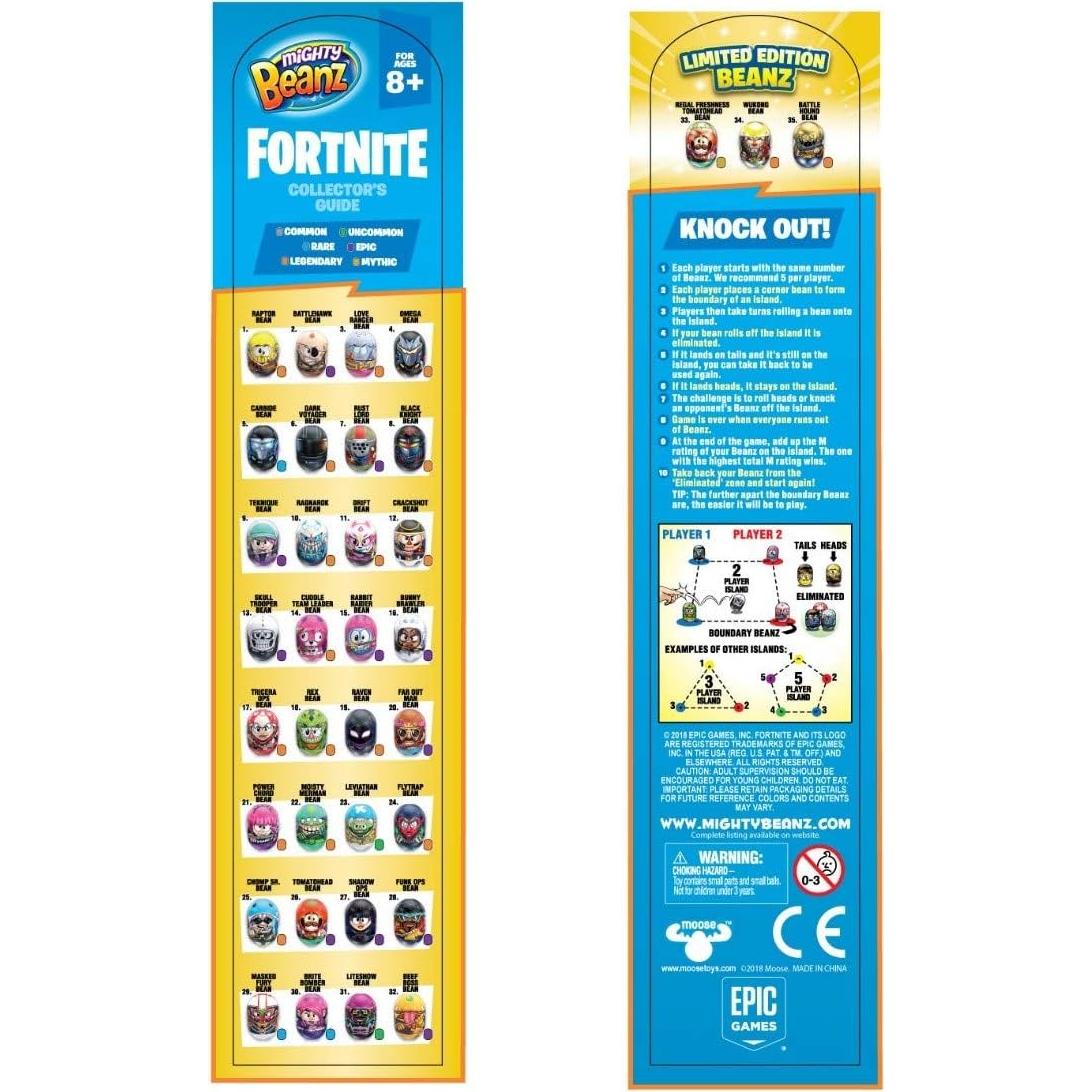 Mighty Beanz Fortnite Paquete de 4 Juguetes Coleccionables 2.54 cm