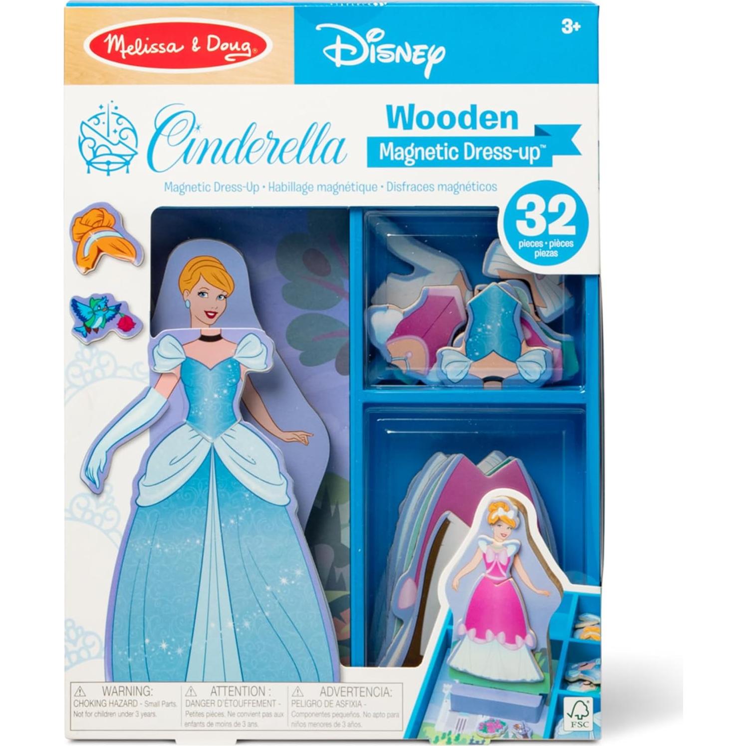 Muñeca Magnética de Madera Cenicienta Melissa & Doug 30 Piezas