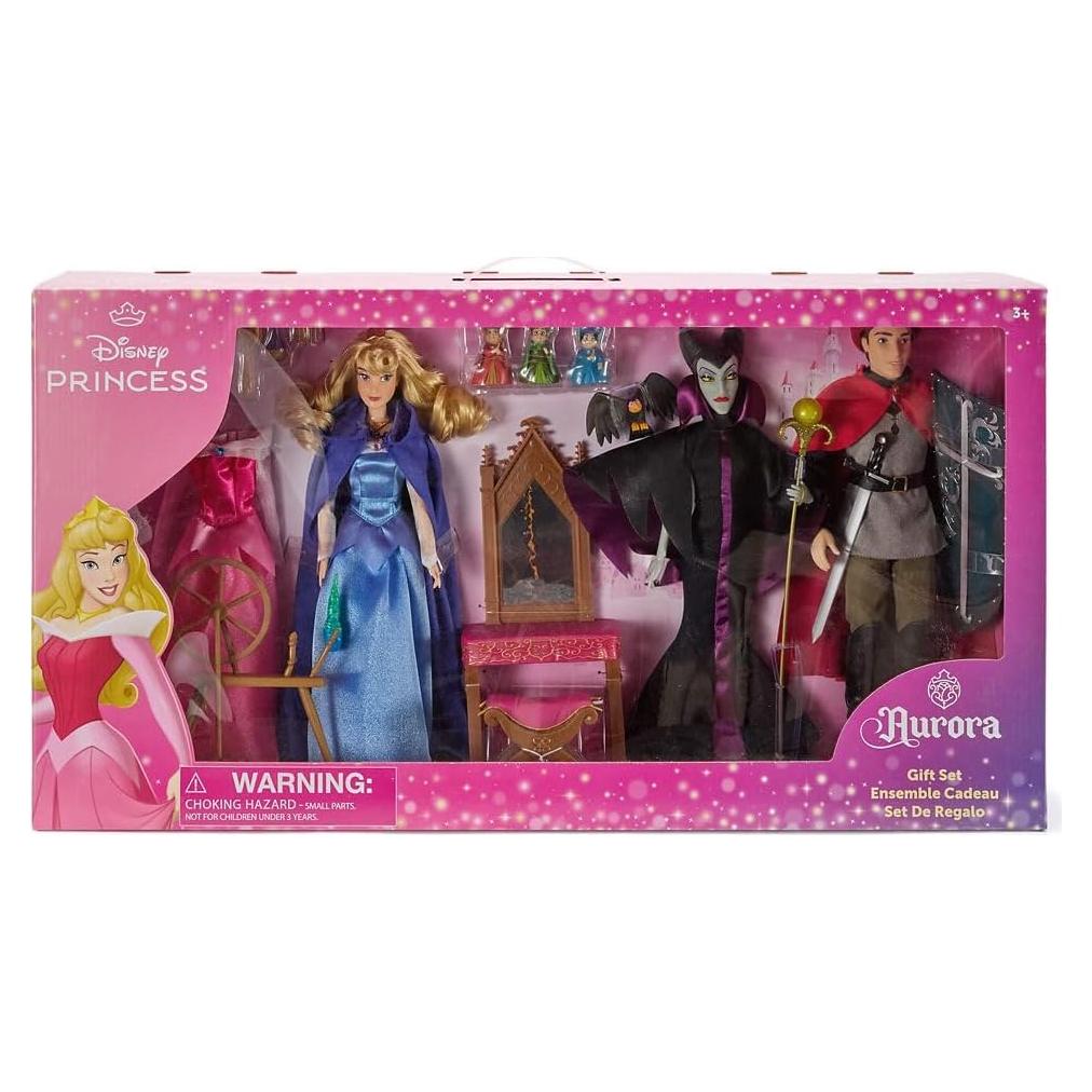 Conjunto de Muñecas Disney La Bella Durmiente - Aurora, Phillip y Malefica