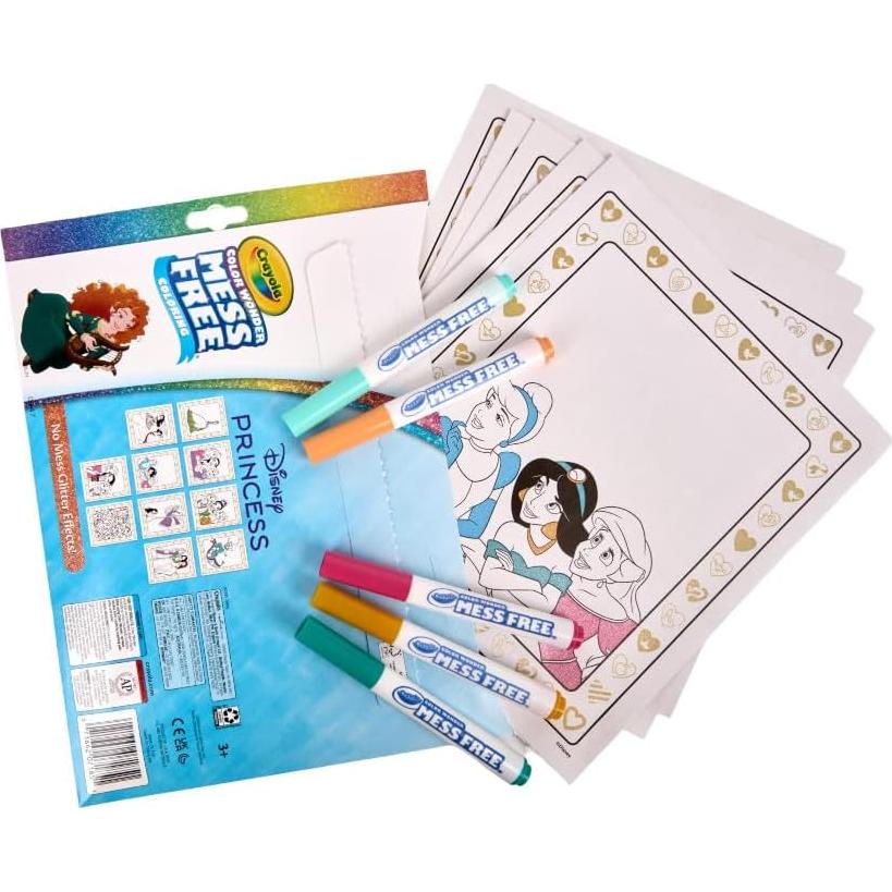 Set de Colorear Crayola Princesas Disney con Brillo 10 Páginas