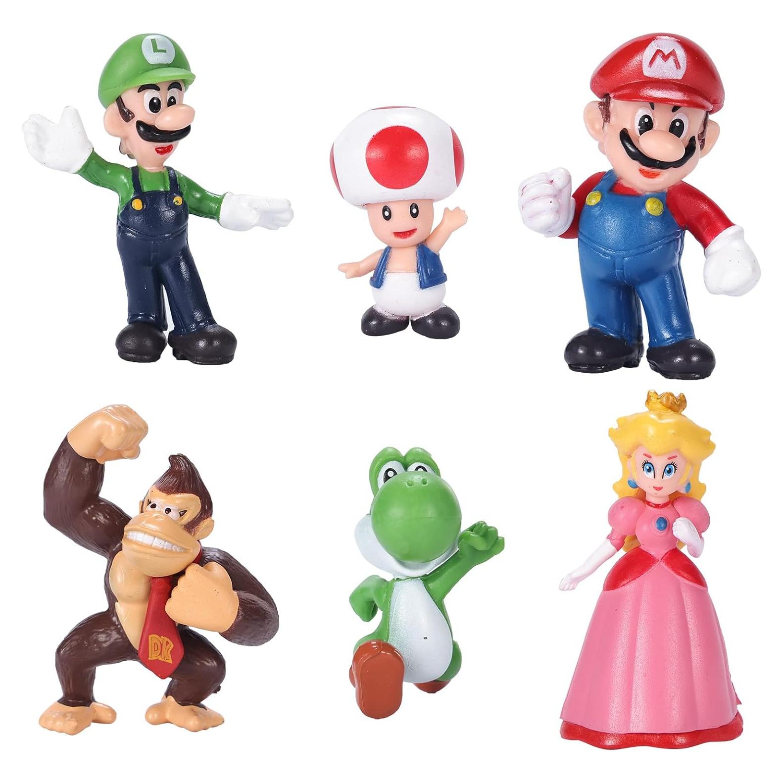 Set de 6 Figuras de Mario Bros PVC Isaneihas 5 cm