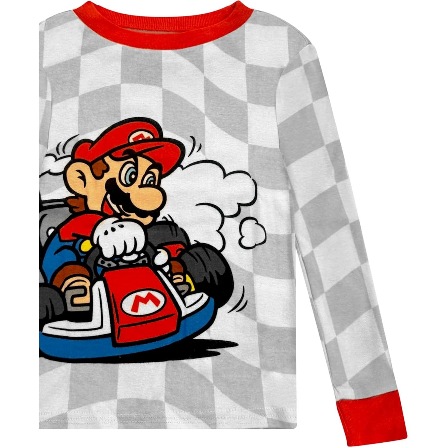 Conjunto de Pijamas de Algodón para Niños 4 Piezas Super Mario