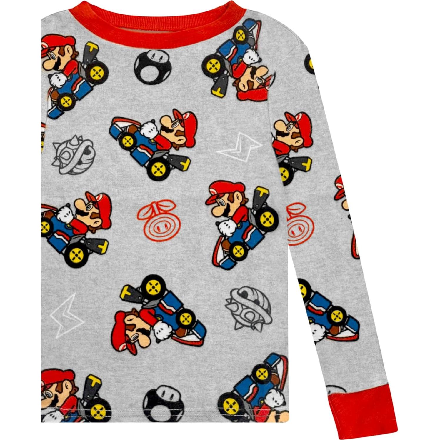 Conjunto de Pijamas de Algodón para Niños 4 Piezas Super Mario