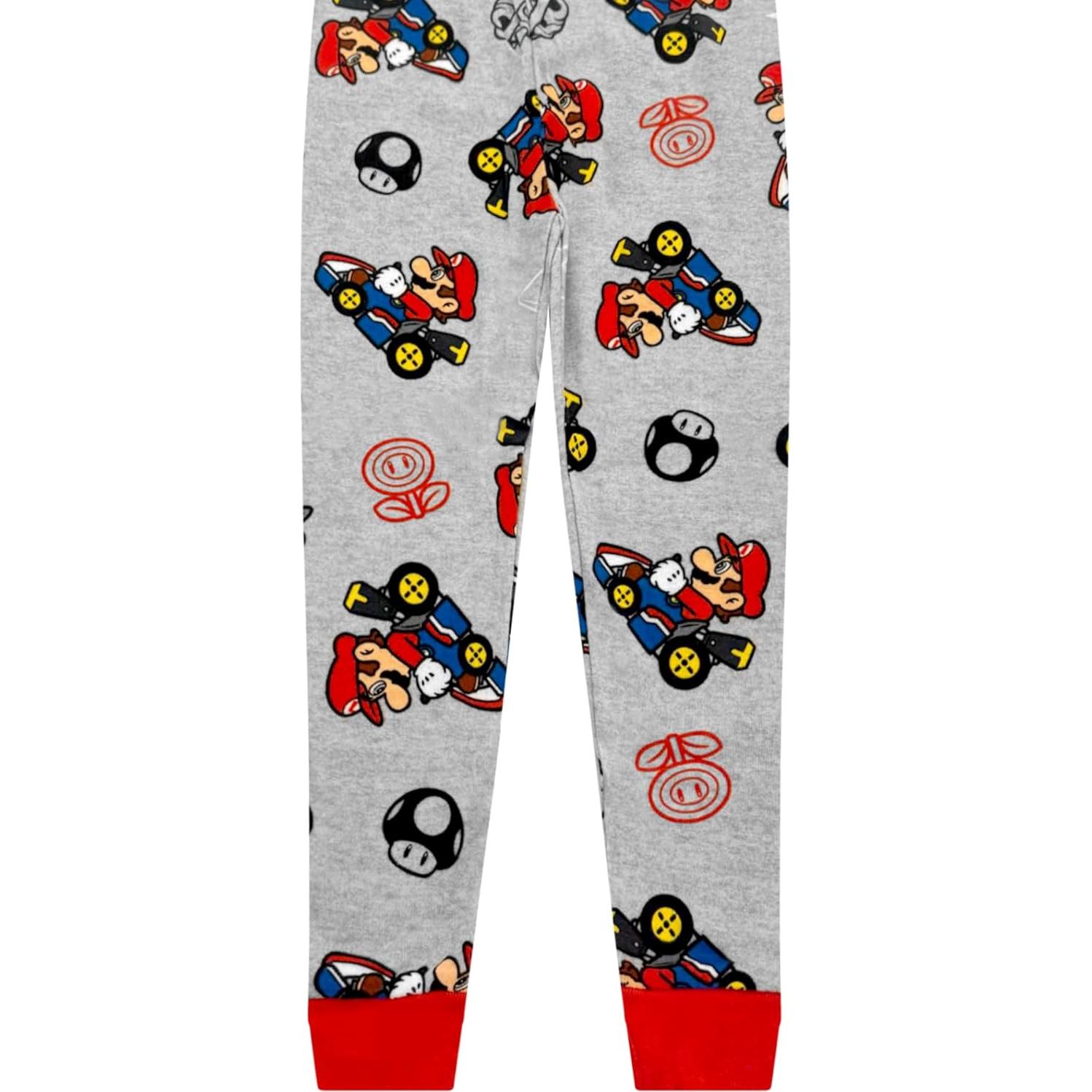 Conjunto de Pijamas de Algodón para Niños 4 Piezas Super Mario