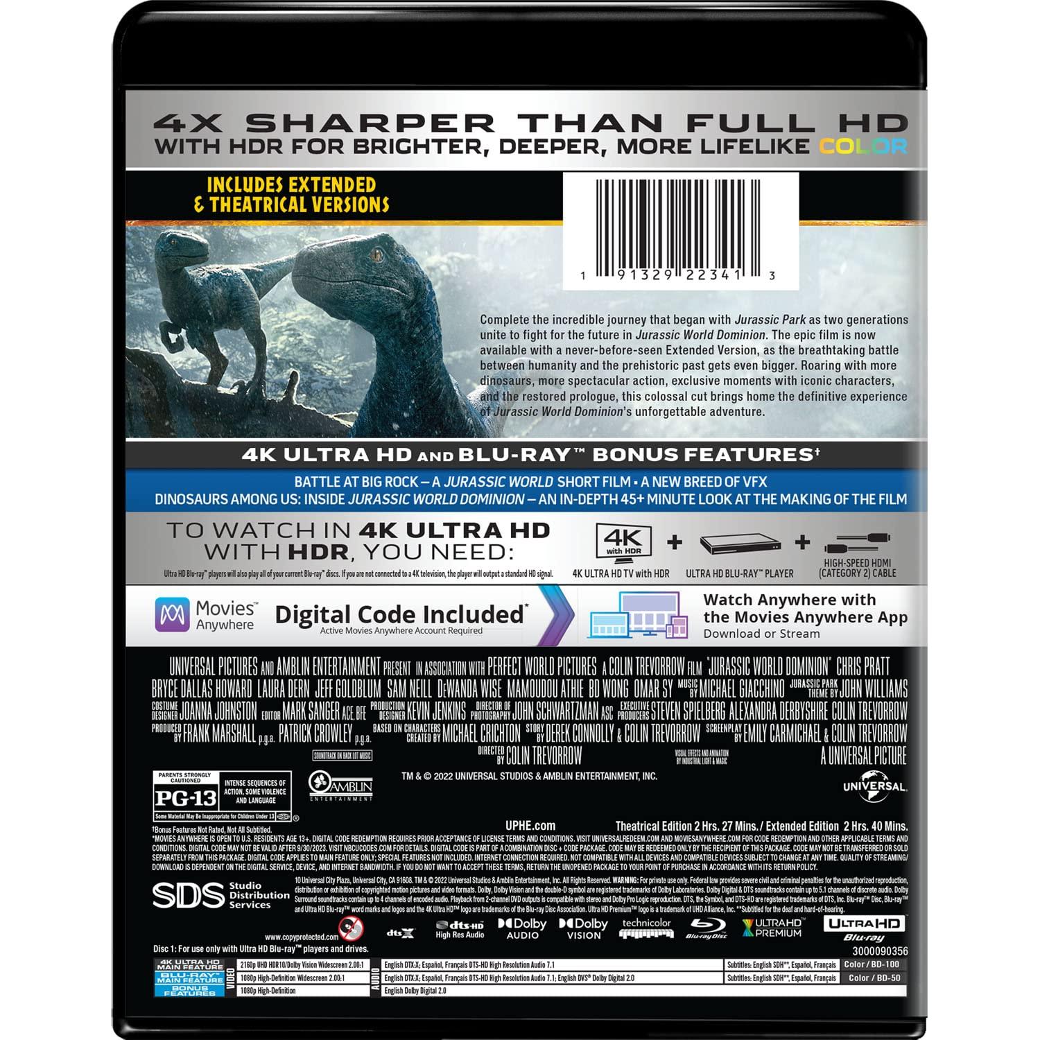 Jurassic World Dominion - Edición Extendida 4K Ultra HD + Blu-ray