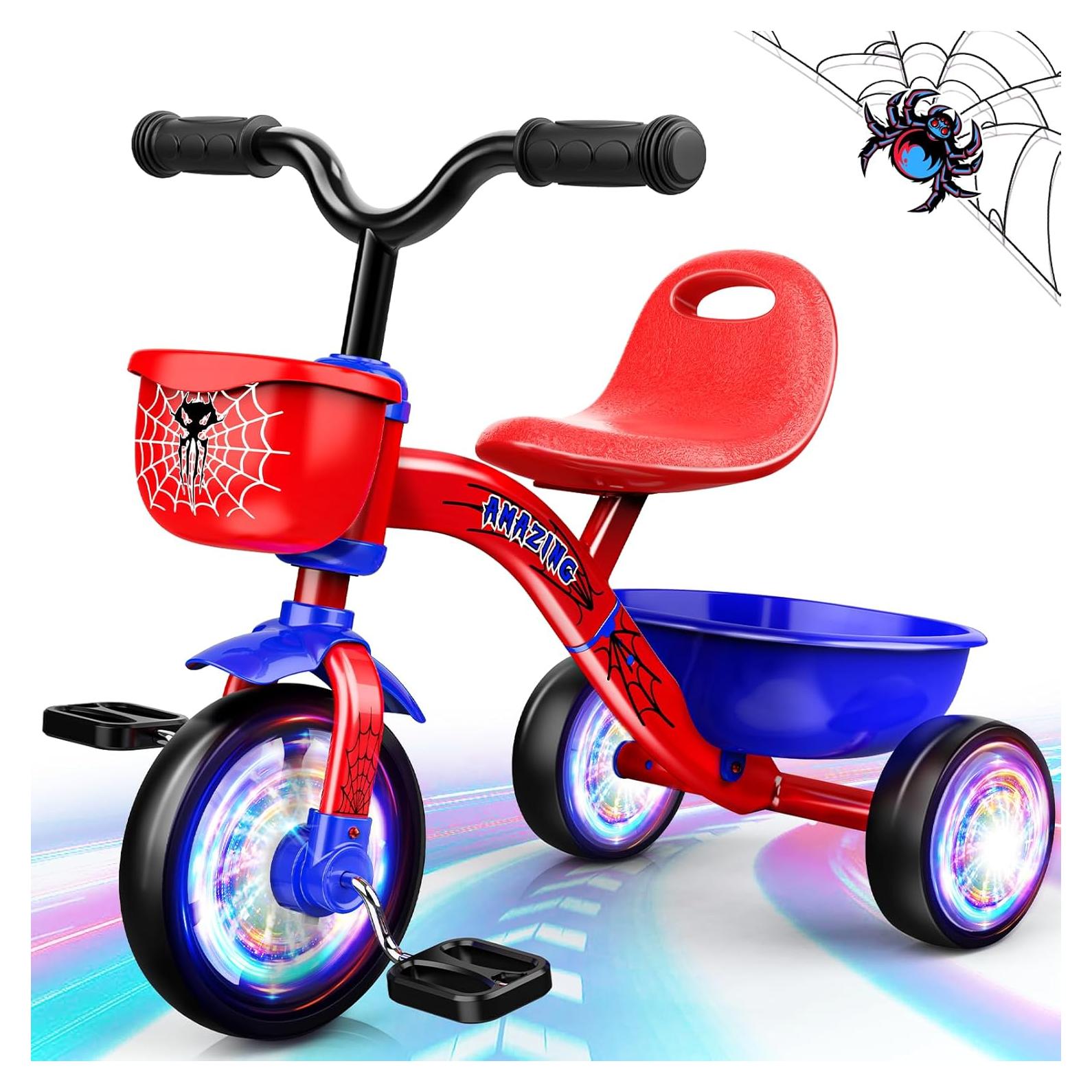 Triciclo para Niños Ackarido Spider 1-5 Años con Ruedas Iluminadas