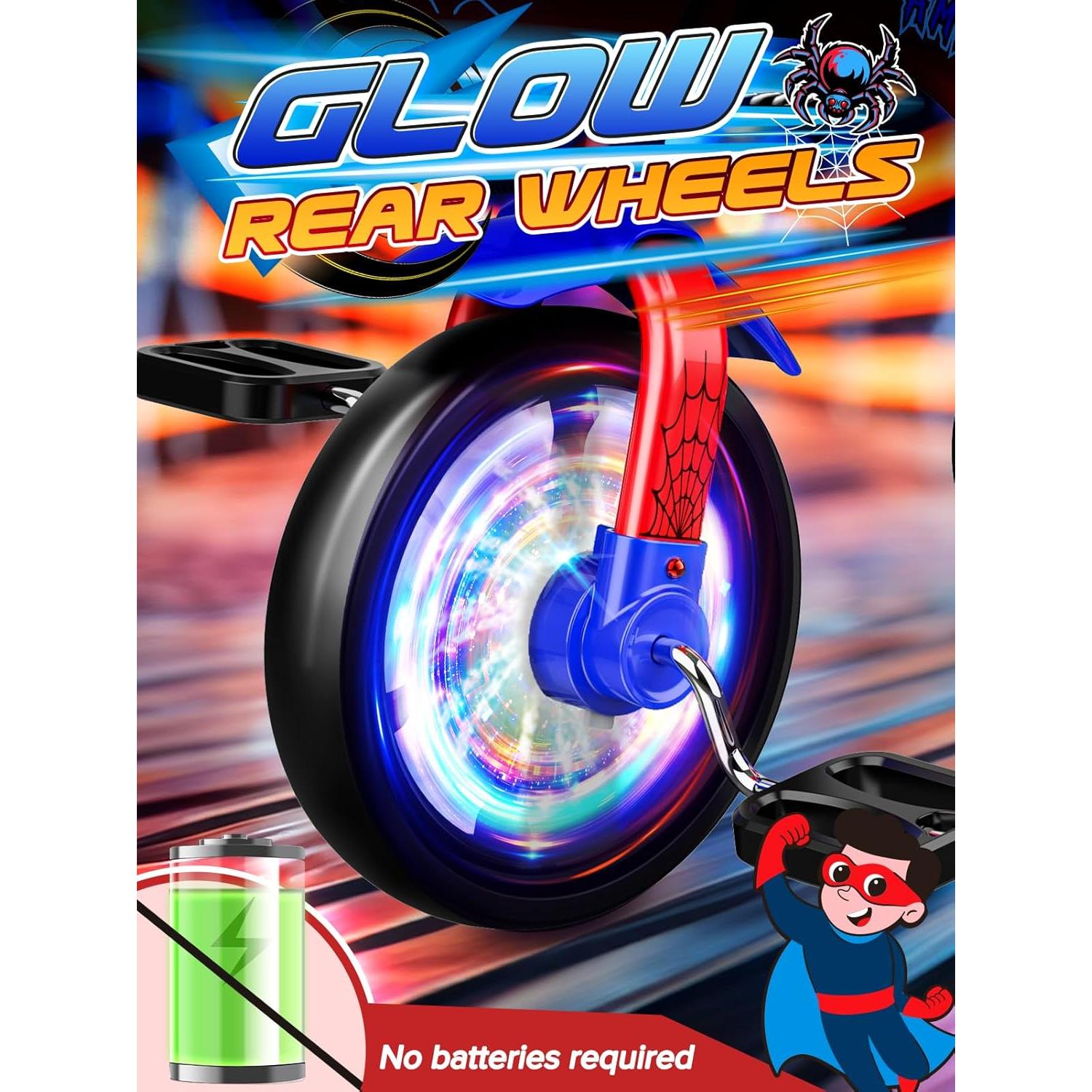 Triciclo para Niños Ackarido Spider 1-5 Años con Ruedas Iluminadas