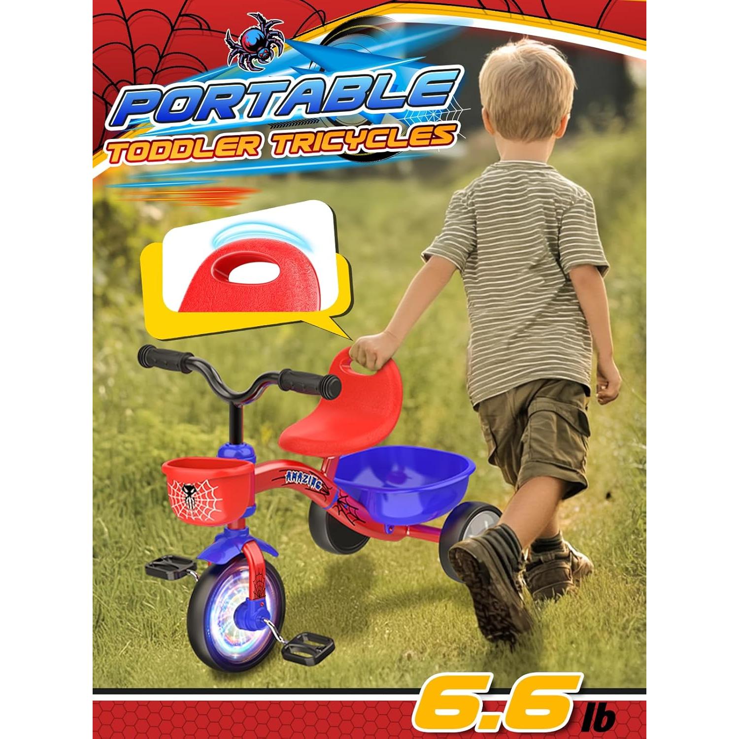 Triciclo para Niños Ackarido Spider 1-5 Años con Ruedas Iluminadas