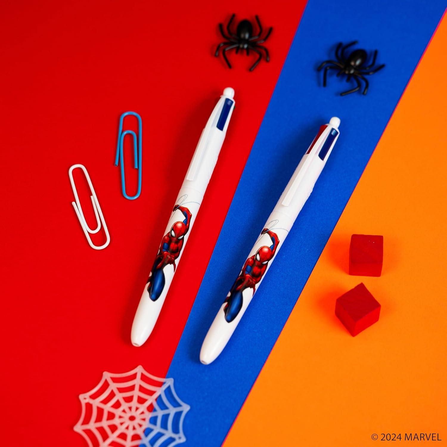 Bolígrafos retráctiles BIC Spider-Man 4 colores - Paquete de 3