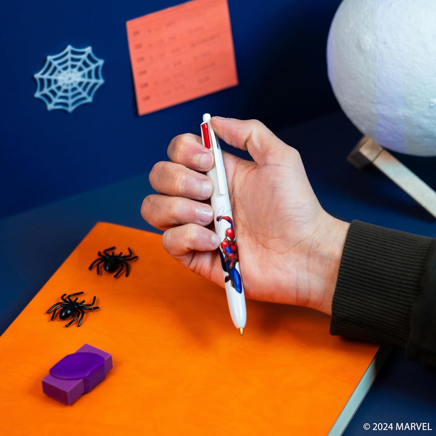 Bolígrafos retráctiles BIC Spider-Man 4 colores - Paquete de 3