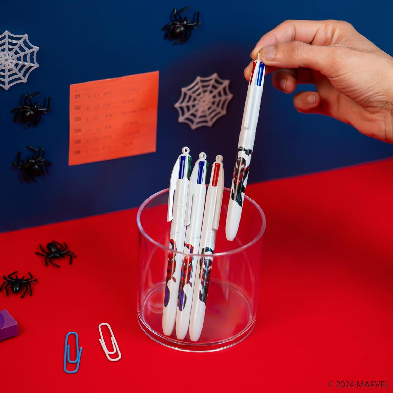 Bolígrafos retráctiles BIC Spider-Man 4 colores - Paquete de 3