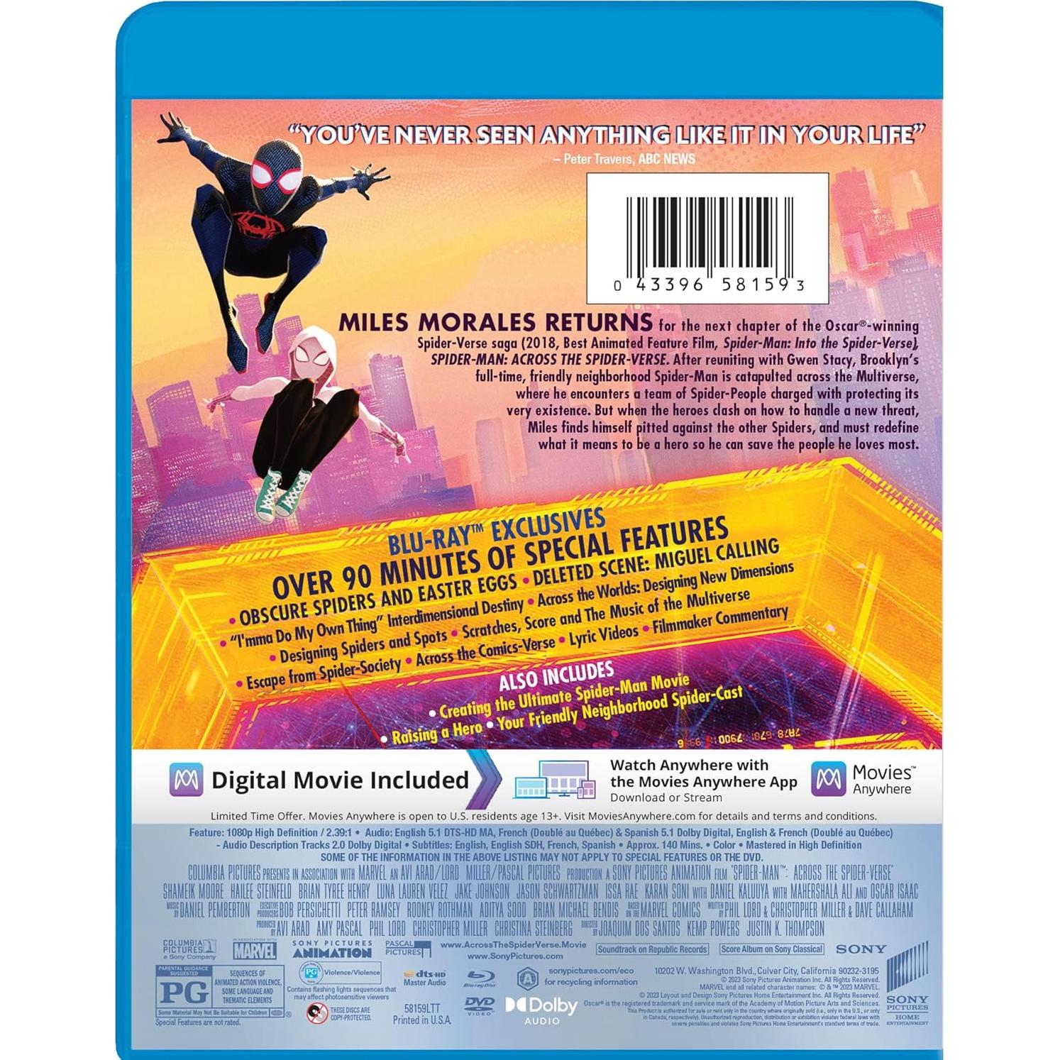 Spider-Man: A Través del Spider-Verse - Blu-ray + DVD + Digital