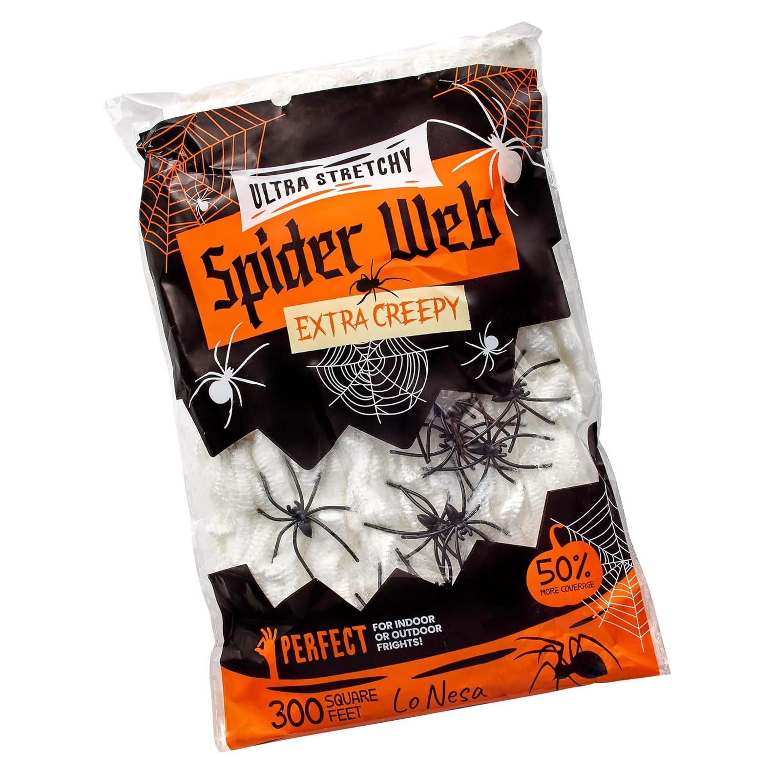 Telaraña de Halloween Lonesa Ultra Elástica 27.87 m² con Arañas