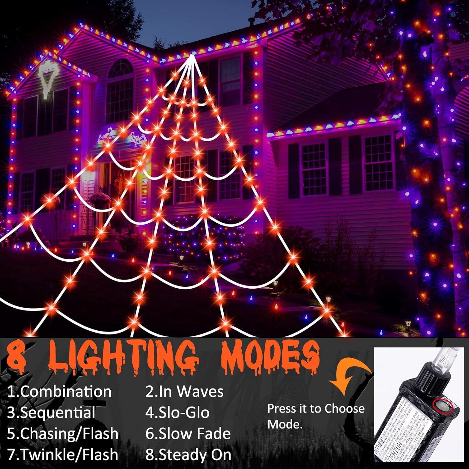Luces de Telaraña Halloween Zivilic 150 LED Naranja 5 m