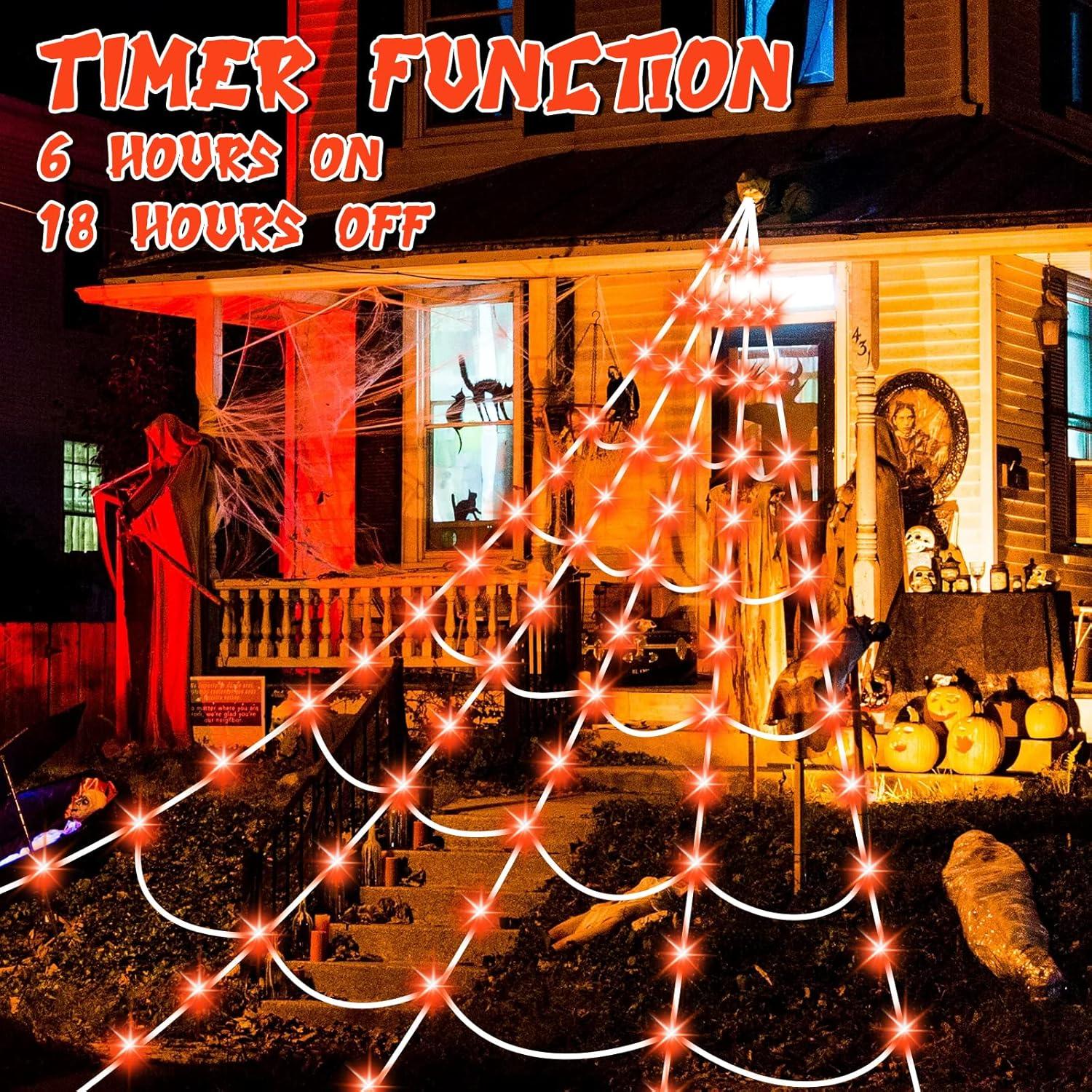 Luces de Telaraña Halloween Zivilic 150 LED Naranja 5 m