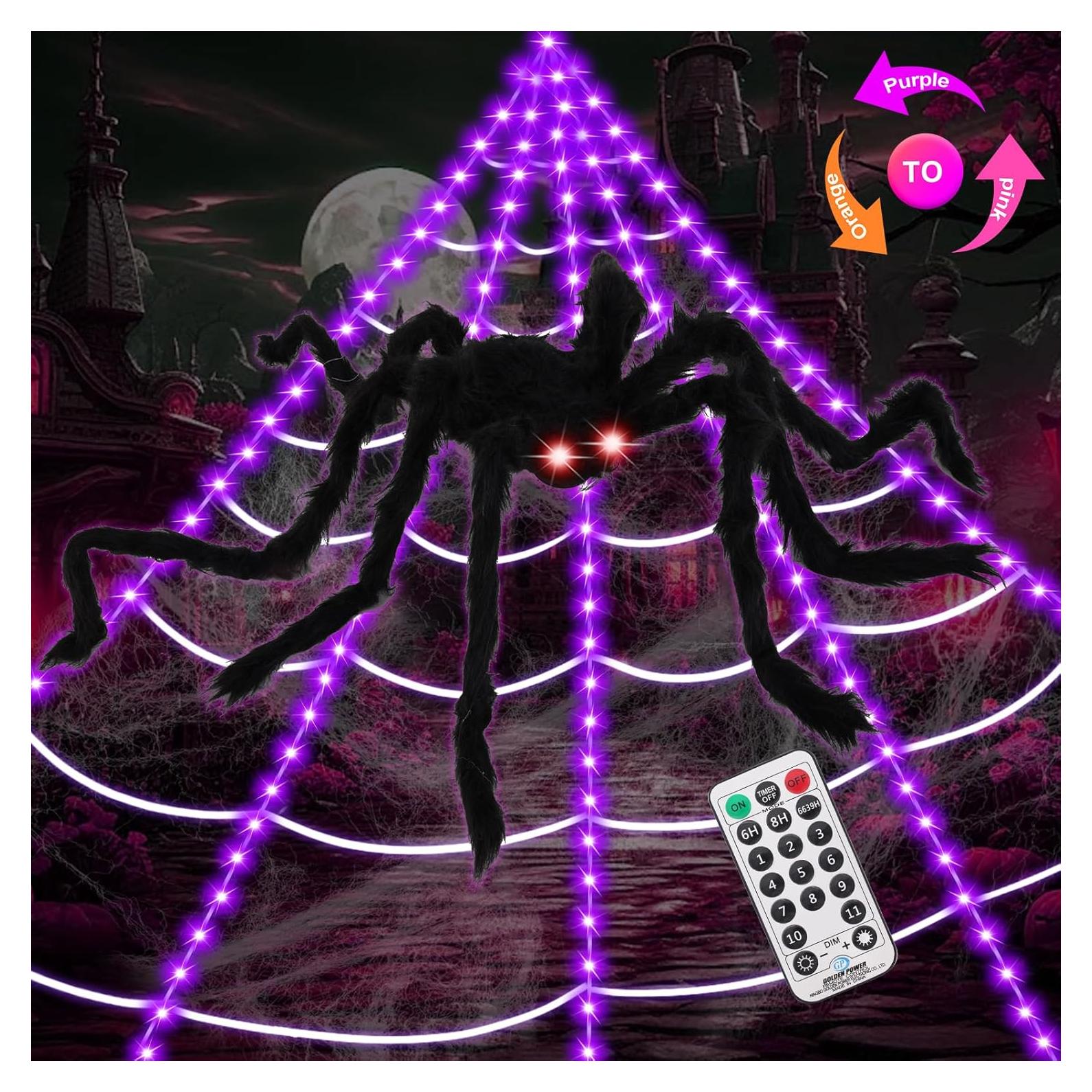 Red de Araña Iluminada Gigante Eossth 5m 200 LEDs 11 Modos