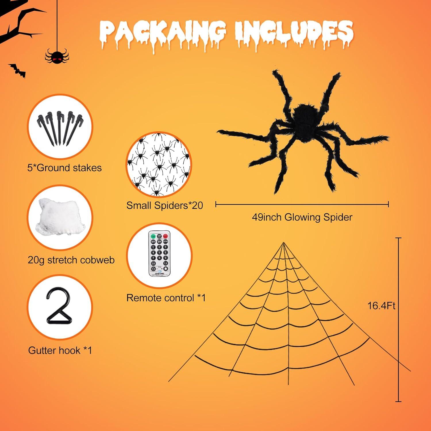 Red de Araña Iluminada Gigante Eossth 5m 200 LEDs 11 Modos