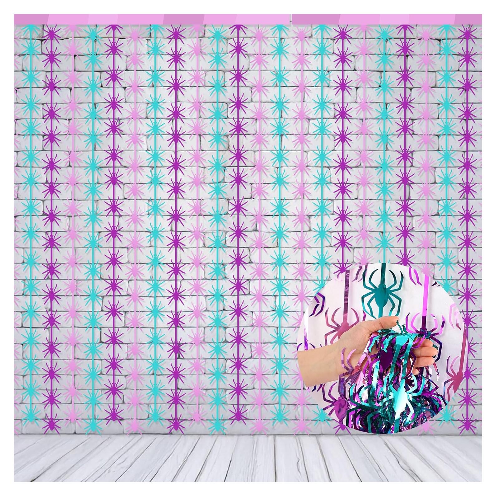 2 Paquetes Cortinas de Flecos de Papel de Aluminio Araña Yuntau 1x2m