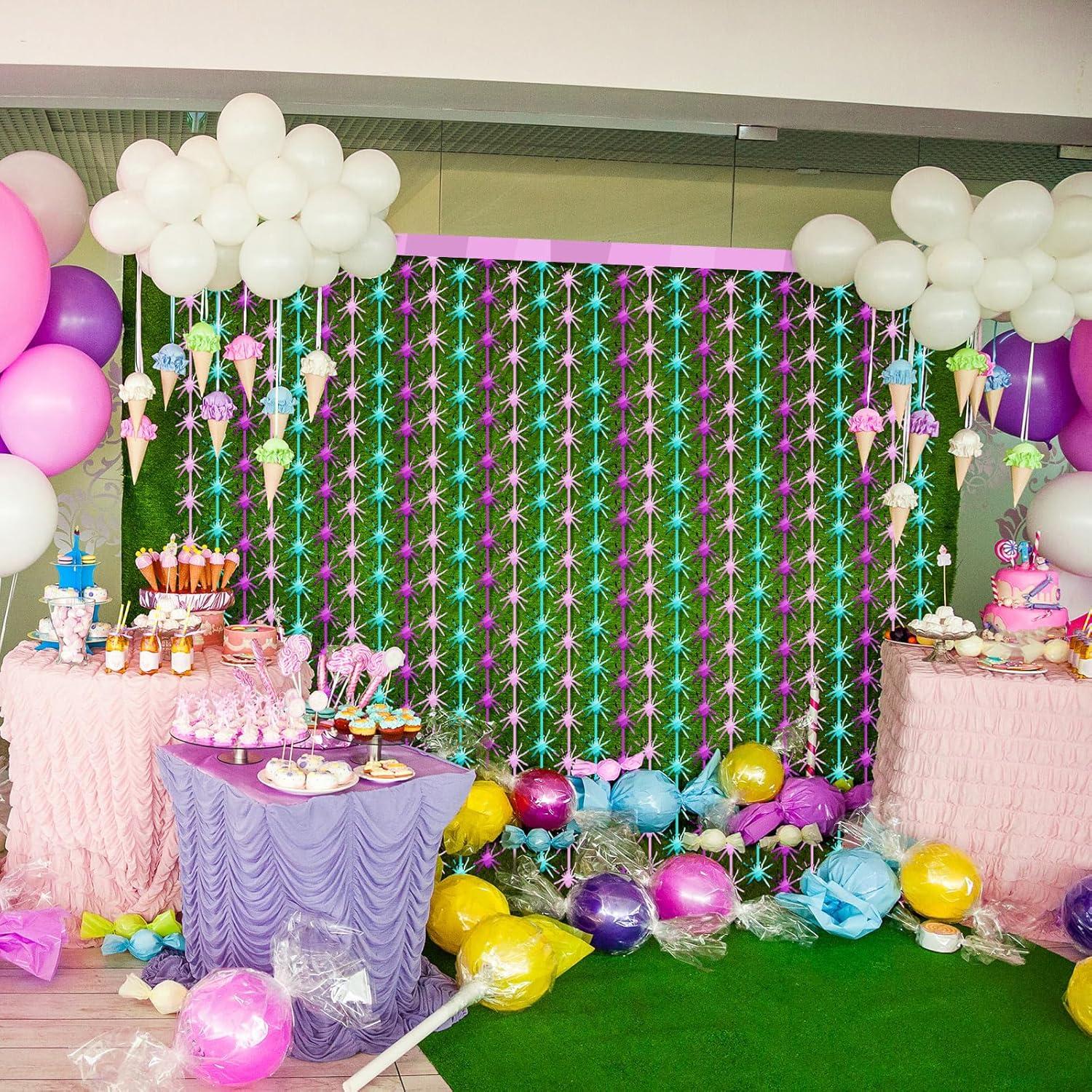 2 Paquetes Cortinas de Flecos de Papel de Aluminio Araña Yuntau 1x2m