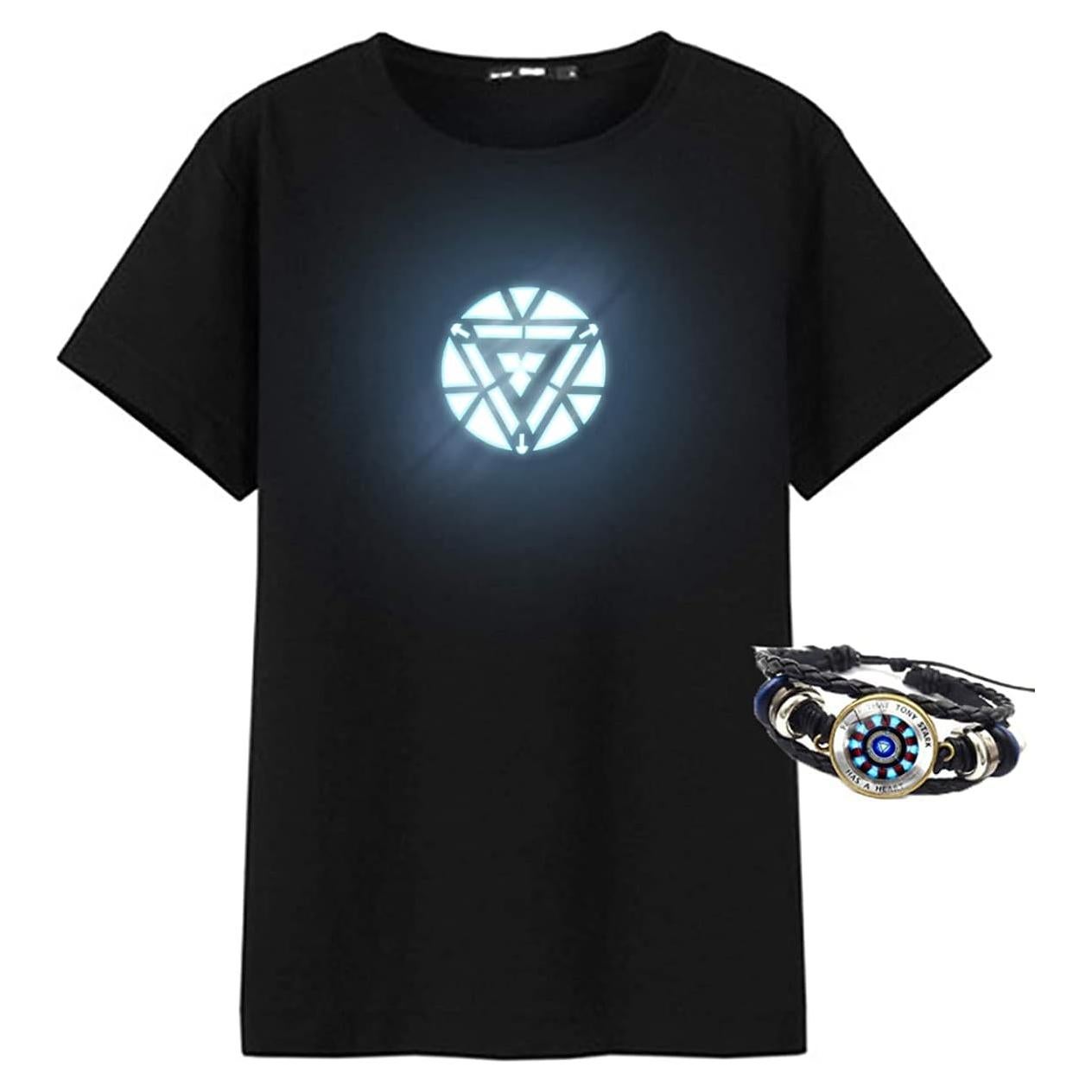 Camiseta Iluminada Tony Stark Cosplay Niños - Talla Grande