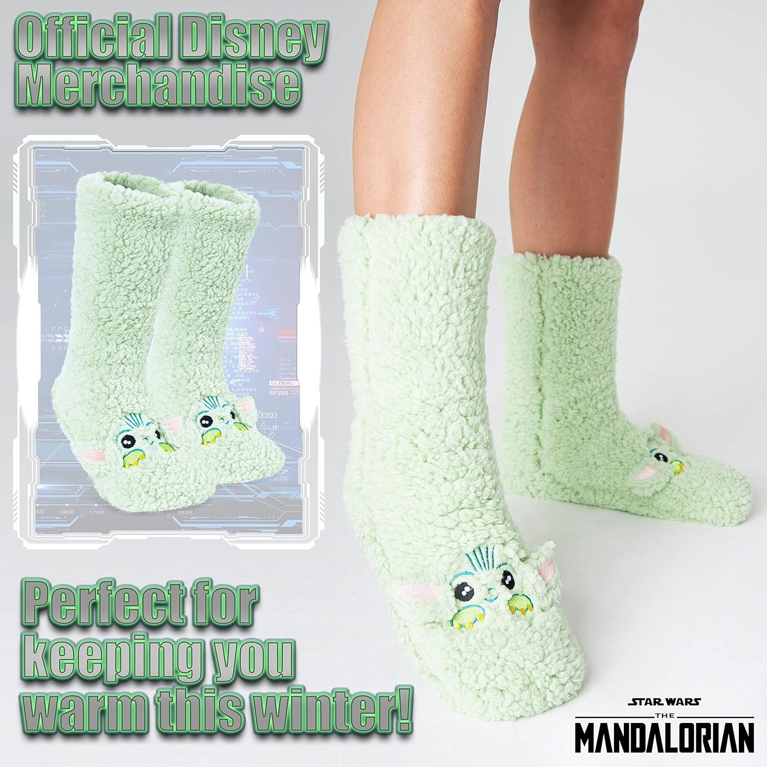 Calcetines Fluffy Disney para Mujeres Antideslizantes Verde