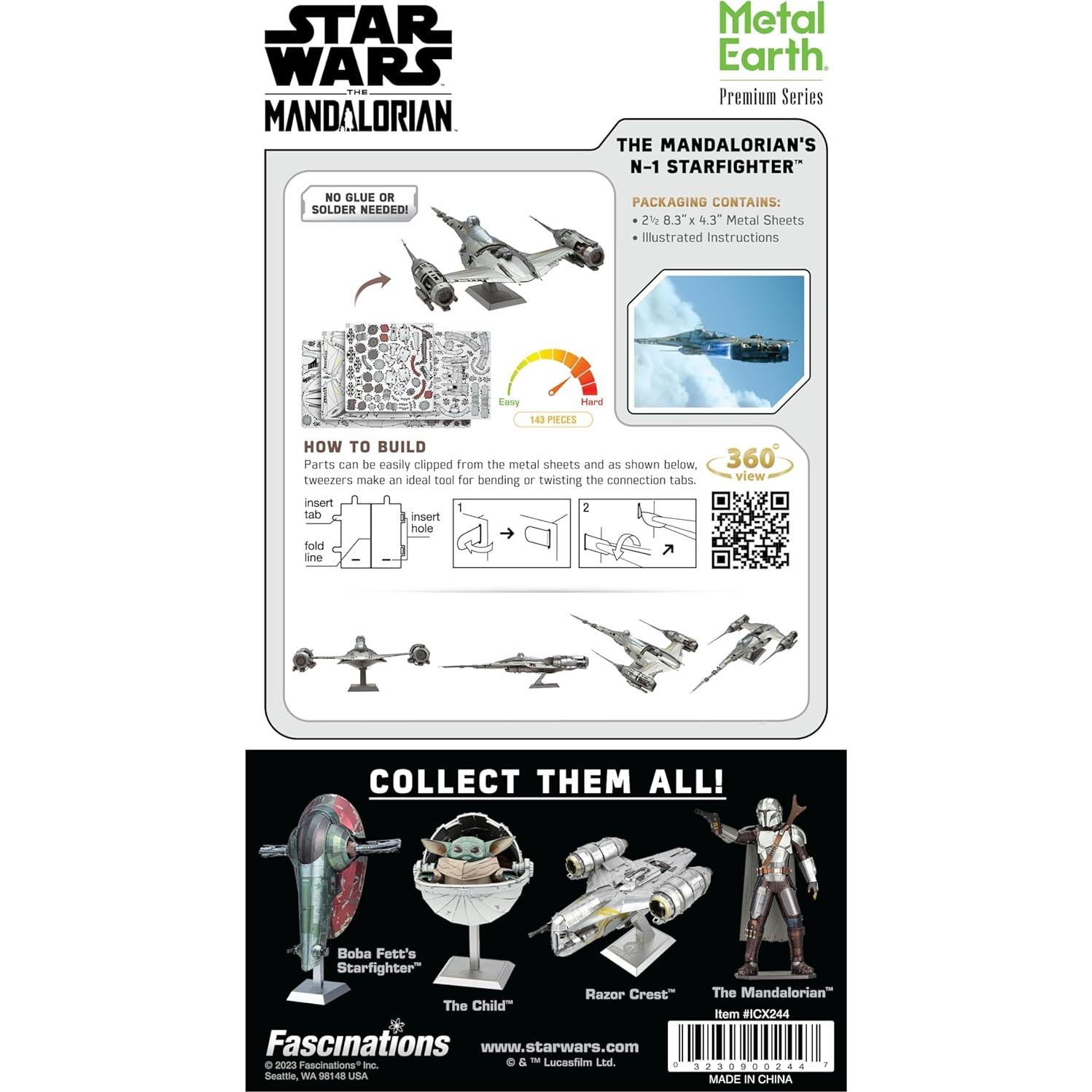 Kit de Modelo 3D Metal Earth Star Wars N-1 Starfighter