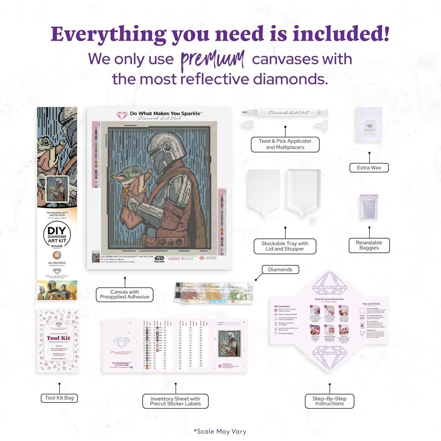 Kit de Pintura de Diamante The Mandalorian 33x38 cm - Diamond Art Club