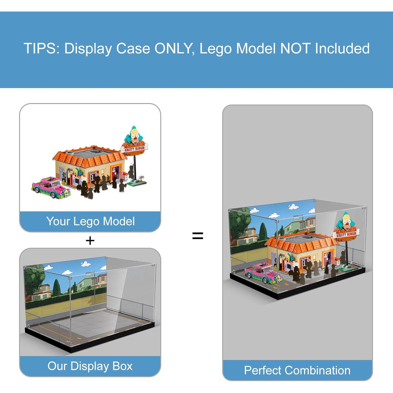 Caja de Exhibición Acrílica NAOCARD para Lego Los Simpsons Krusty Burger