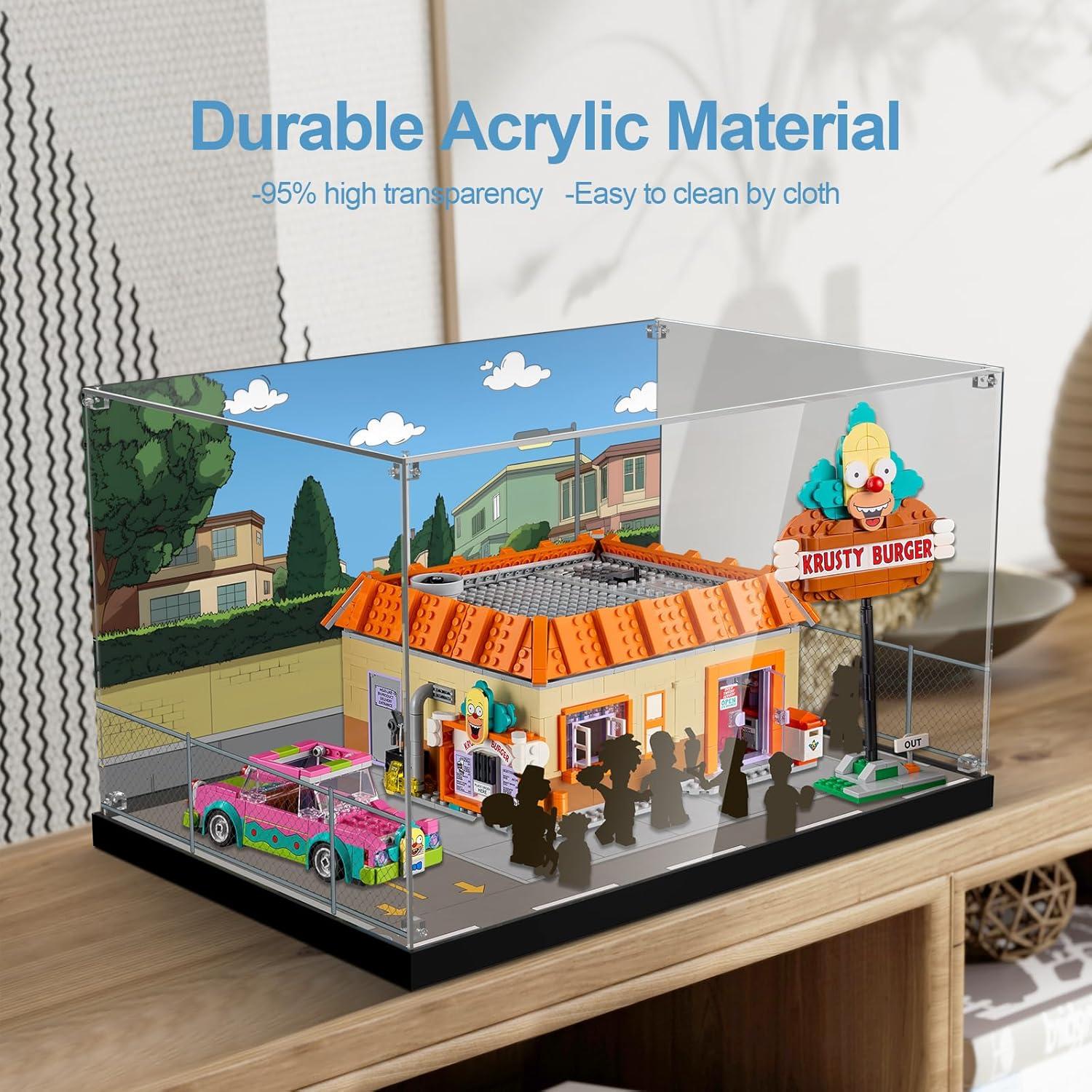 Caja de Exhibición Acrílica NAOCARD para Lego Los Simpsons Krusty Burger