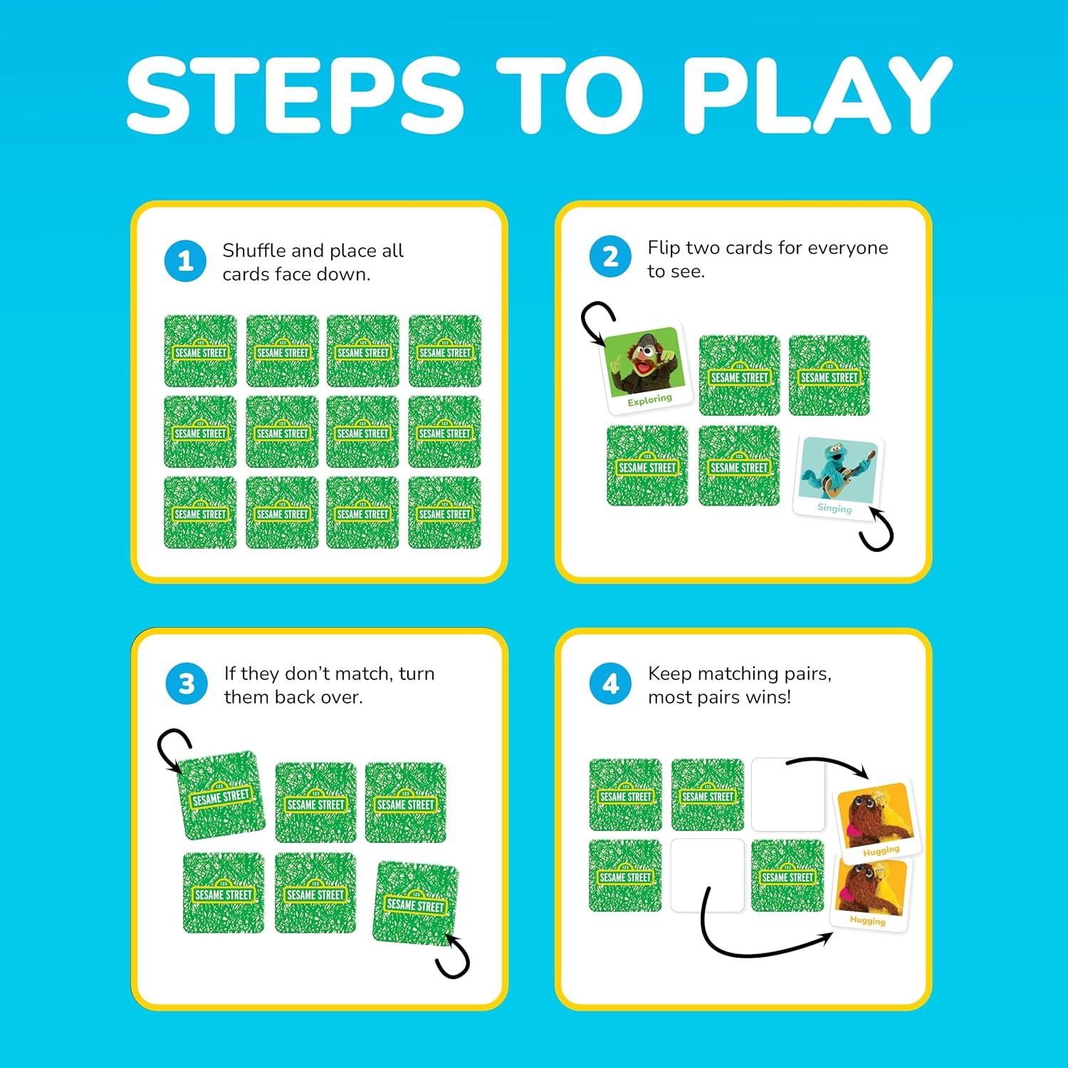 Juego de Emparejar Plaza Sésamo MasterPieces - 18 Cartas