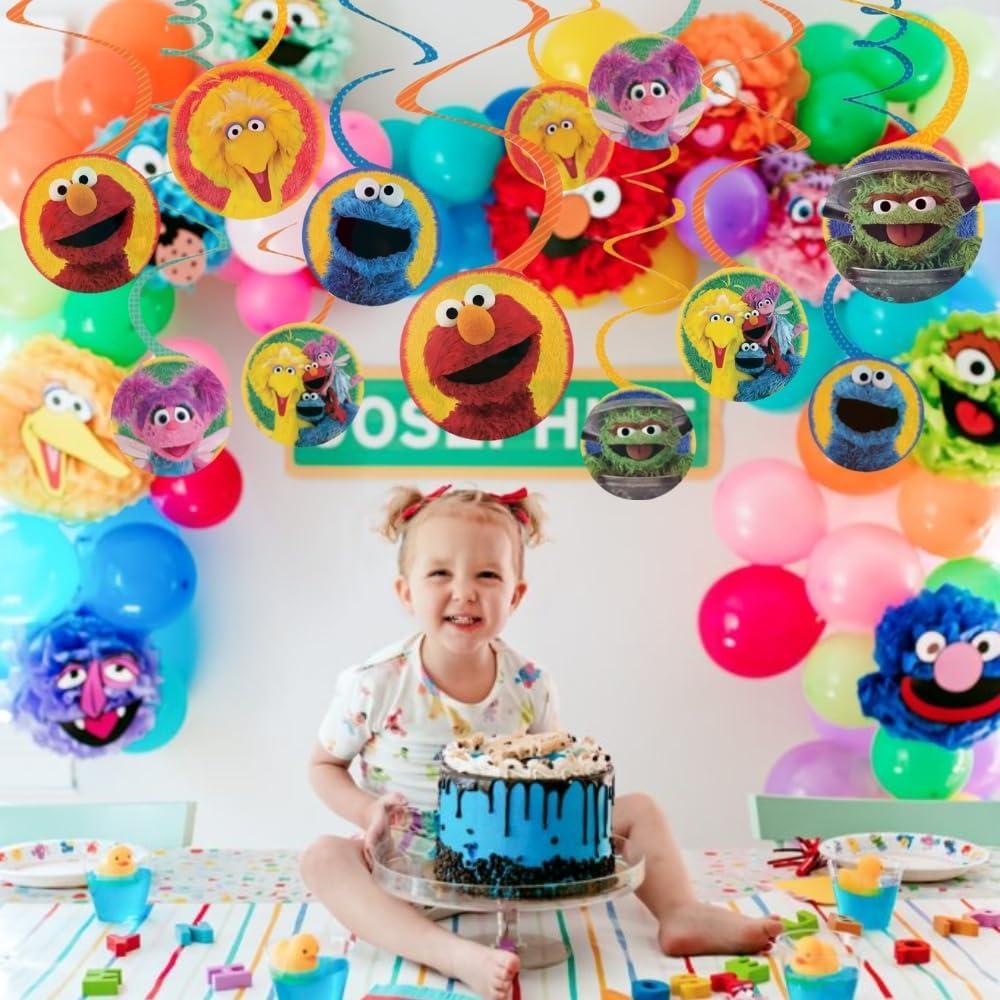 Decoraciones Colgantes Espirales Sesame Street - Paquete de 12 - Papel Multicolor 12.7 cm