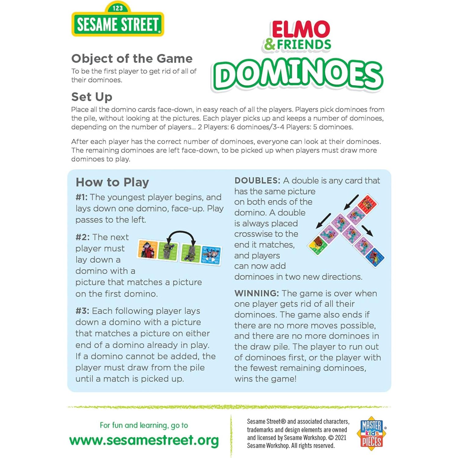 Dominó Infantil MasterPieces Plaza Sésamo - Juego Familiar