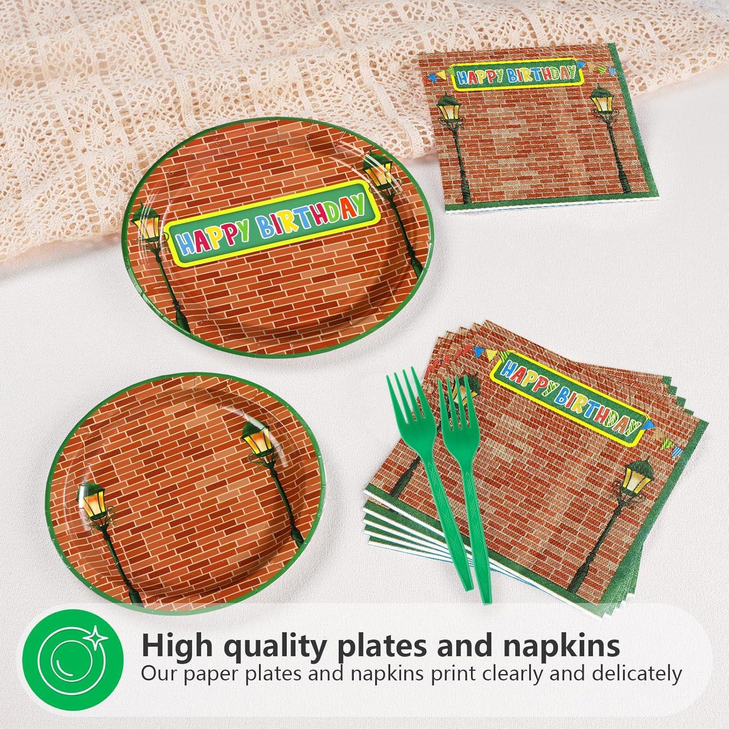 Juego de Vajilla Desechable Grencian 96 Piezas Cumpleaños Sésamo